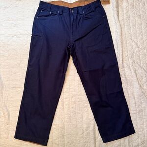 Duluth Trading Co Relaxed Blue Jeans with Contrast Stitching
